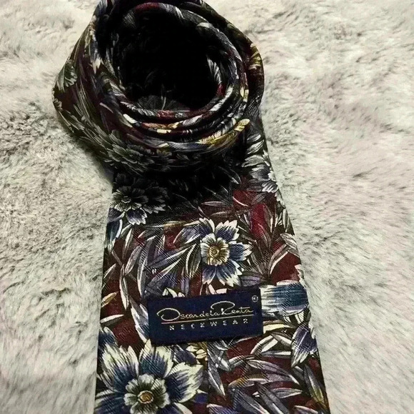 OSCAR DE LA RENTA Necktie Floral Print #171 - Picture 4 of 5
